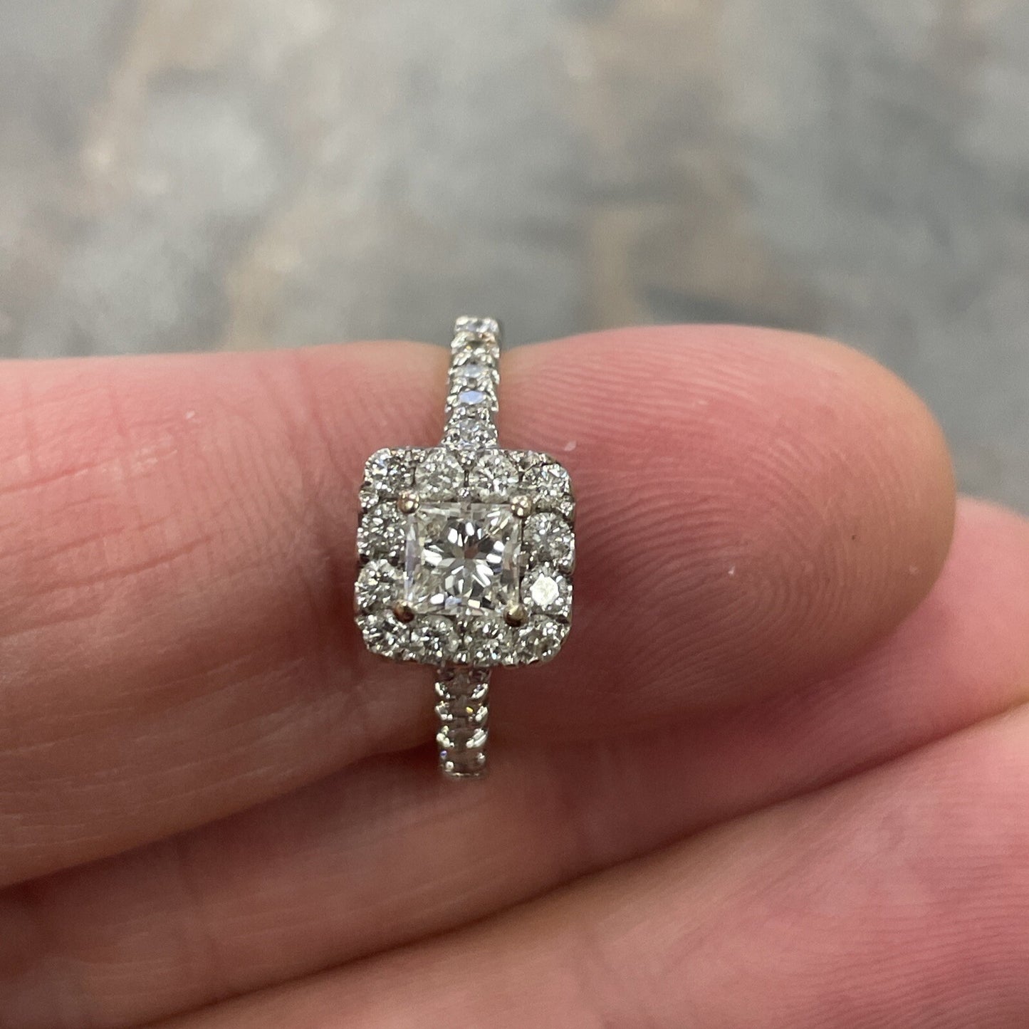 0.45ct Square Modified Brilliant Diamond Ring — GIA Certified, 18k White Gold