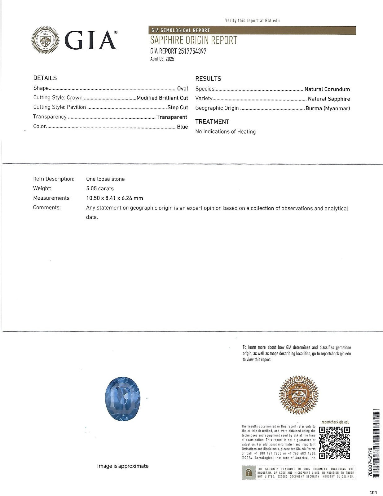 5.05ct Oval Sapphire Diamond Halo Ring — GIA Certified, Platinum