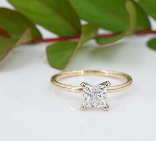 1.01ct Square Modified Brilliant Diamond Solitaire Ring — GIA Certified, 14k Gold
