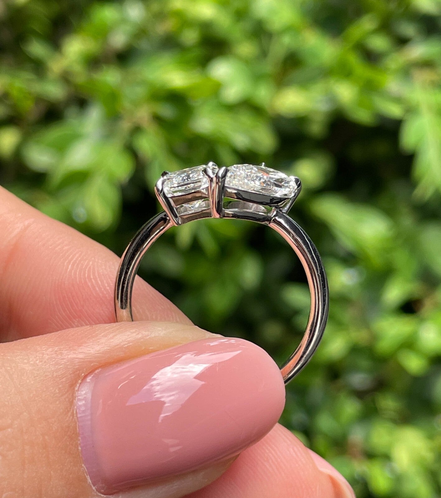 2.19ct Pear & Radiant Diamond Two-Stone Ring — GIA Certified, Platinum