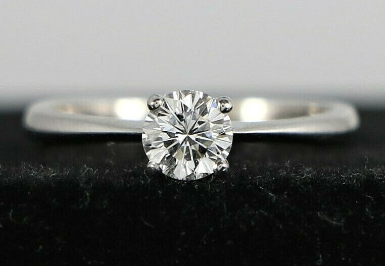 0.41ct Round Modified Brilliant Diamond Engagement Ring — GIA Certified, 18k White Gold