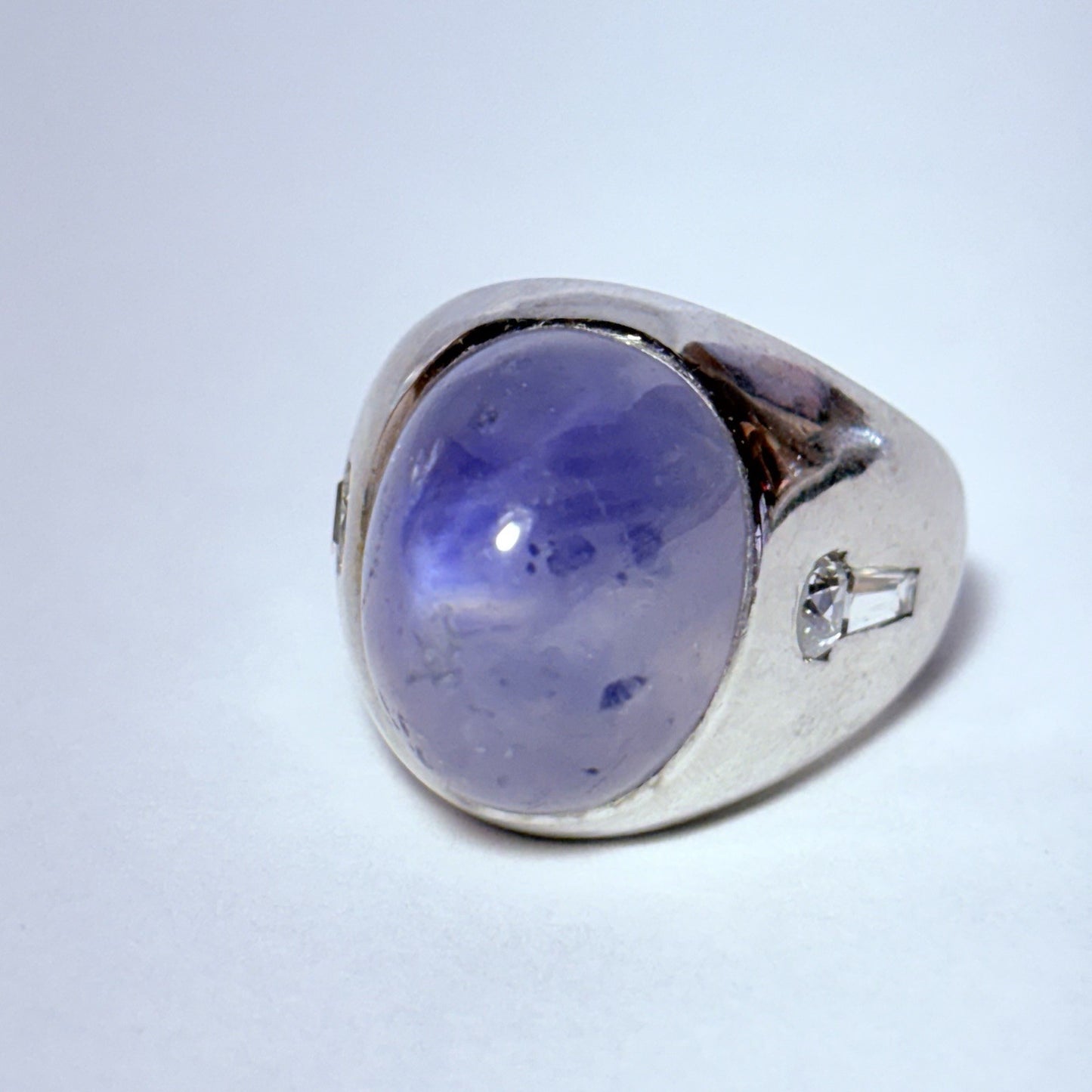 27.35ct Star Sapphire Diamond Ring — GIA Certified, 14k Gold