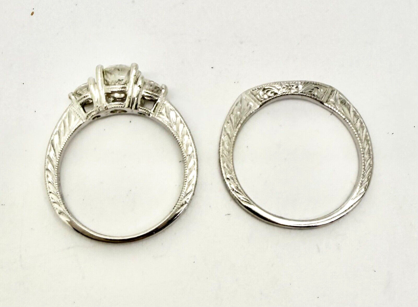 0.86ct Round Brilliant Diamond Bridal Set — GIA Certified, 18k White Gold
