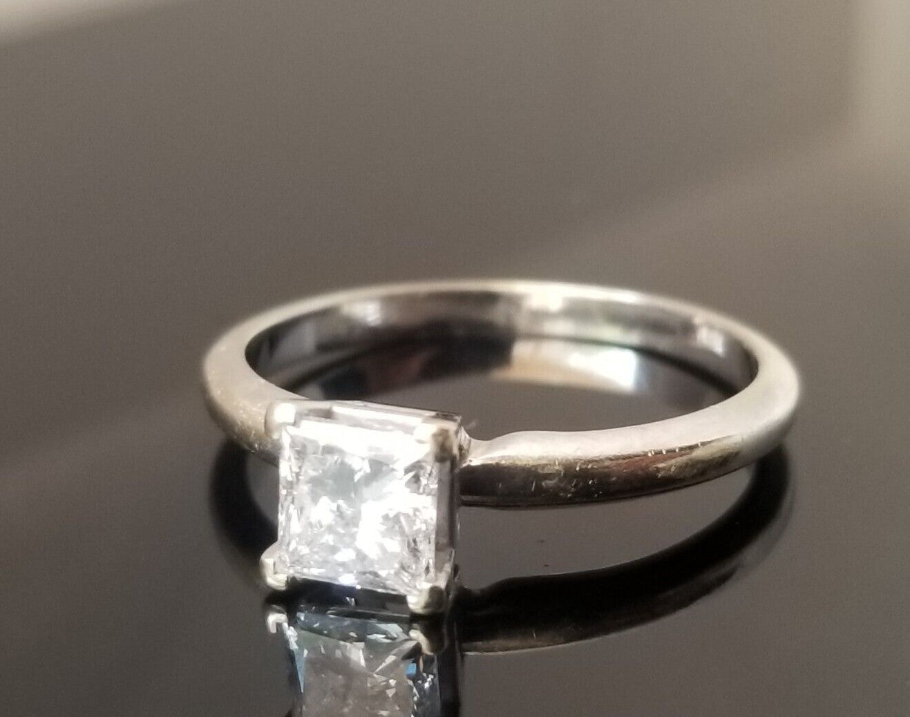 0.80ct Princess Cut Diamond Solitaire Ring — GIA Certified, 14k White Gold