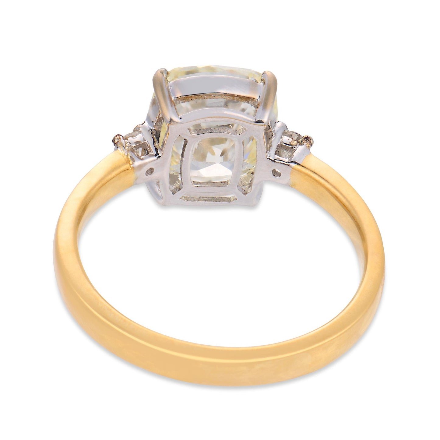 3.02ct Old Mine Cut Diamond Solitaire Ring — GIA Certified, Multi-Tone Gold