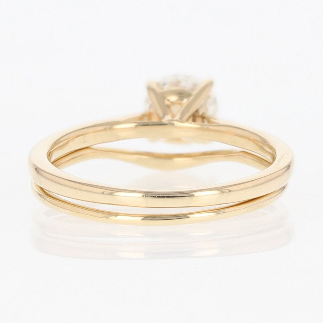 0.72ct Round Brilliant Diamond Solitaire with Accents Ring — GIA Certified, 14k Yellow Gold