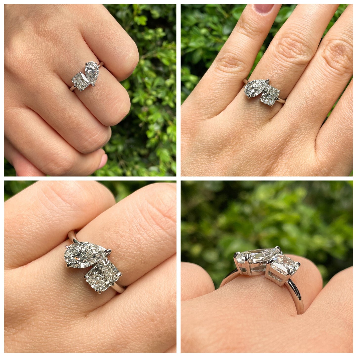 2.19ct Pear & Radiant Diamond Two-Stone Ring — GIA Certified, Platinum