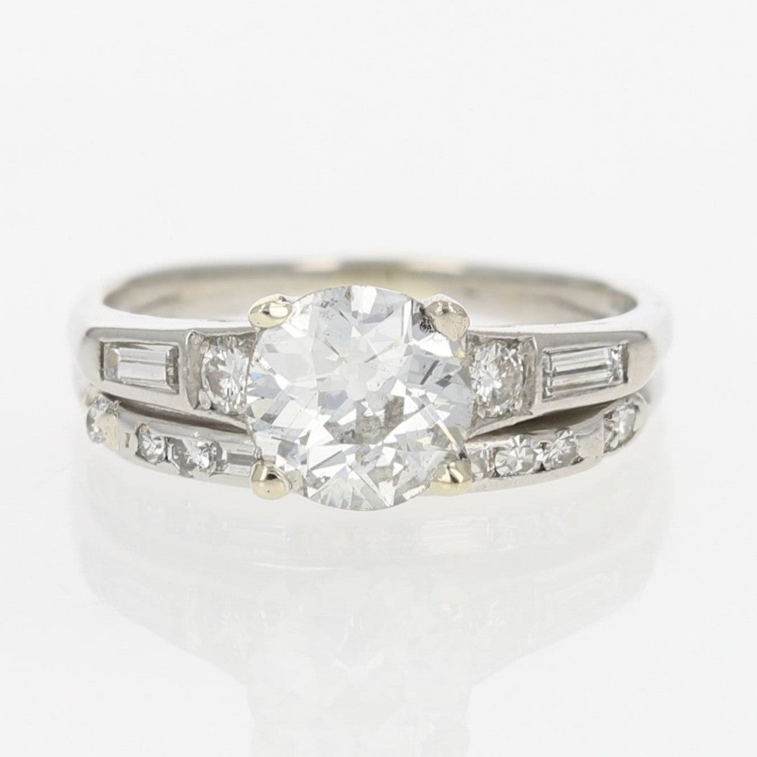 1.34ct Round Brilliant Diamond Halo Engagement Ring — GIA Certified, Platinum