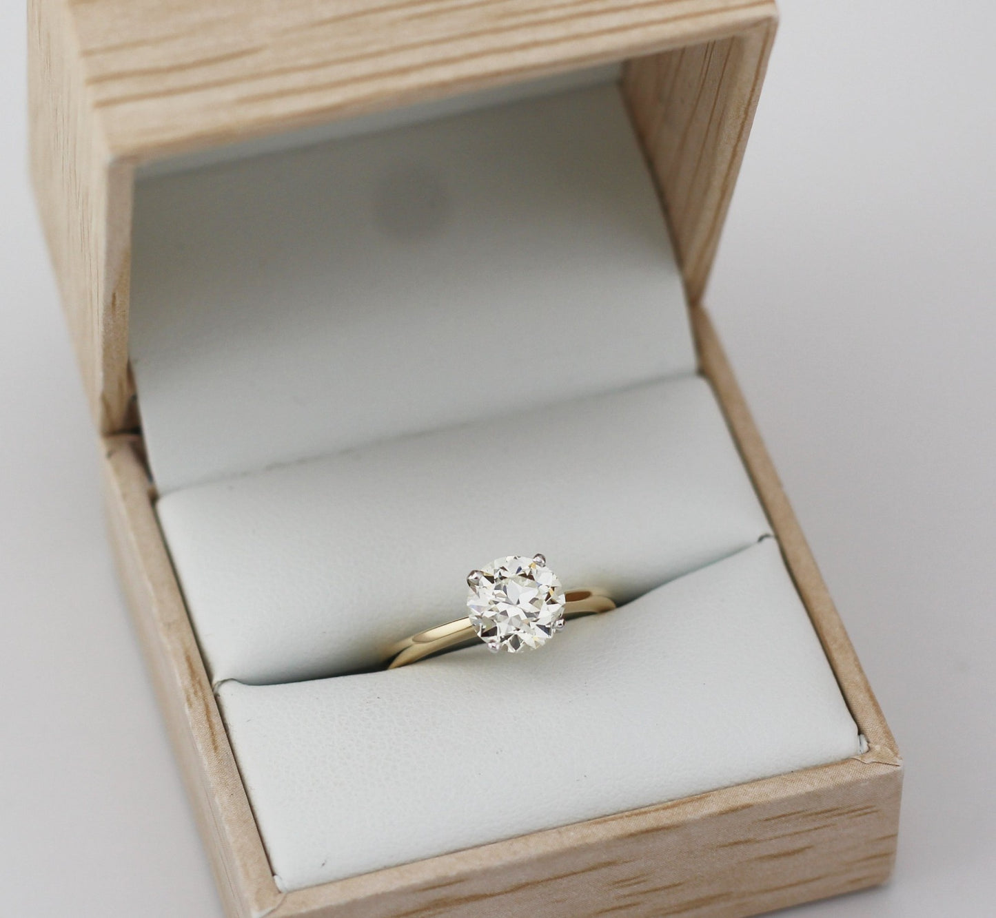 1.71ct Princess Diamond Milgrain Engagement Ring — GIA Certified, 14k White Gold