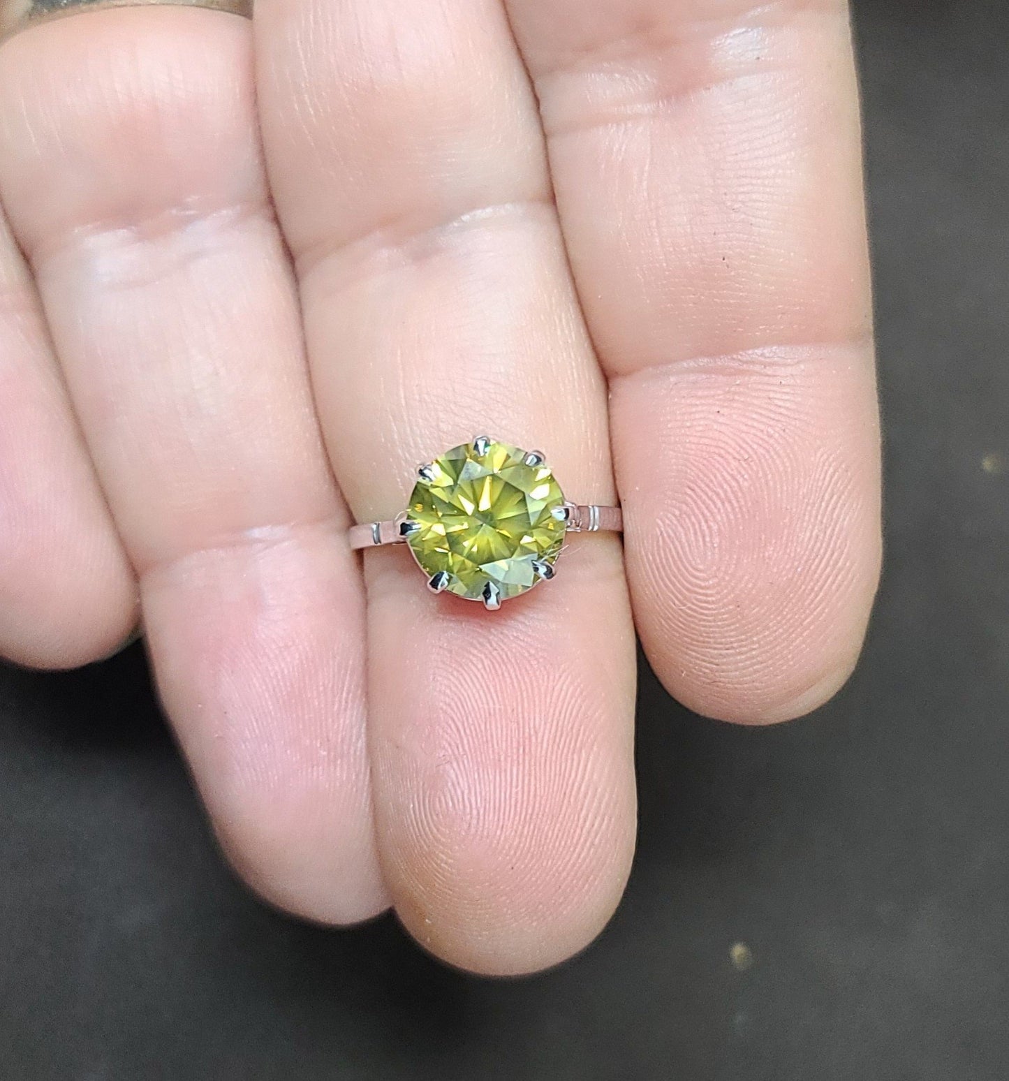 3.95ct Round Brilliant Natural Deep Yellow Diamond Ring — GIA Certified, Platinum