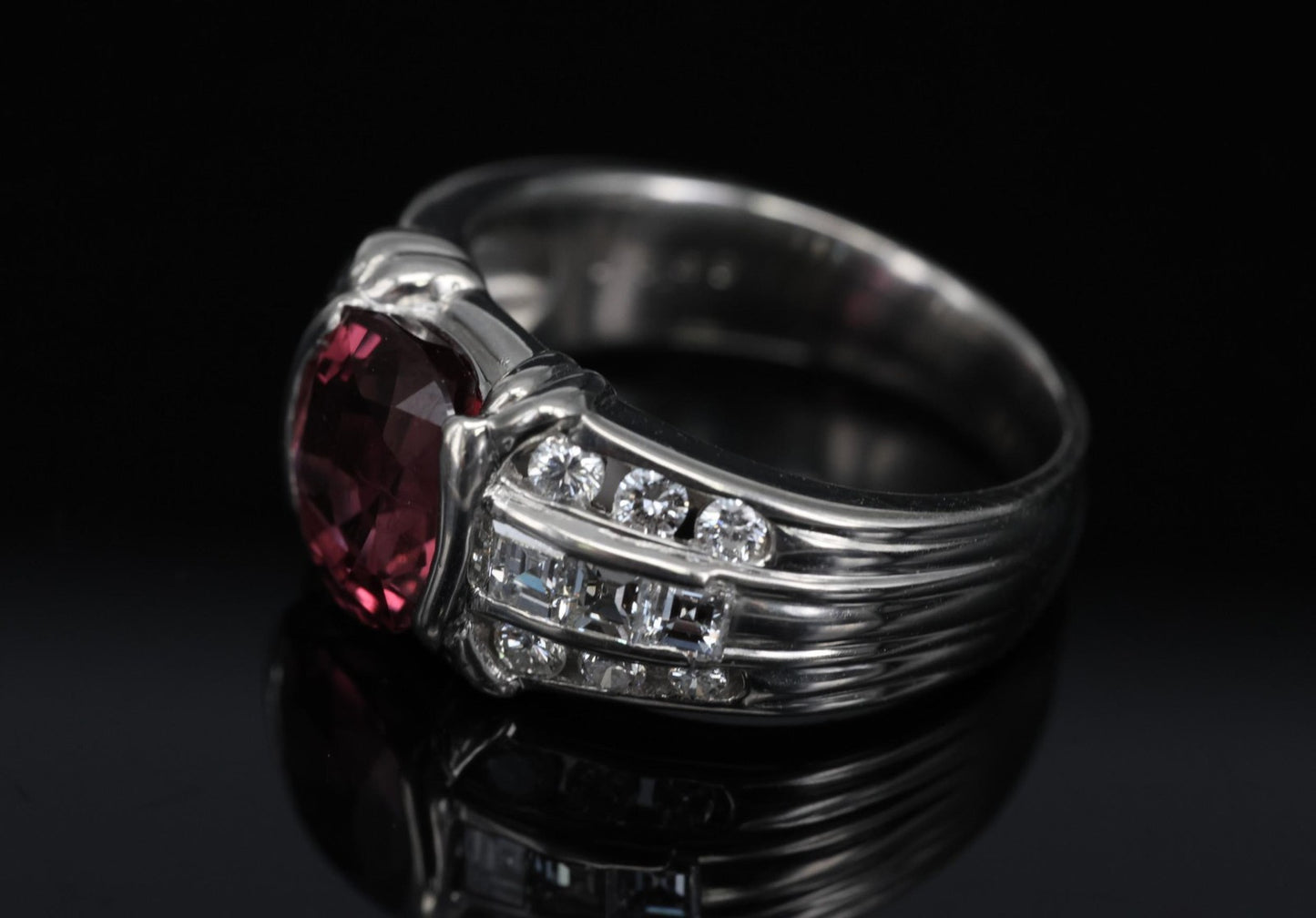 3.04ct Cushion Cut Ruby & Diamond Ring — GIA Certified, Platinum