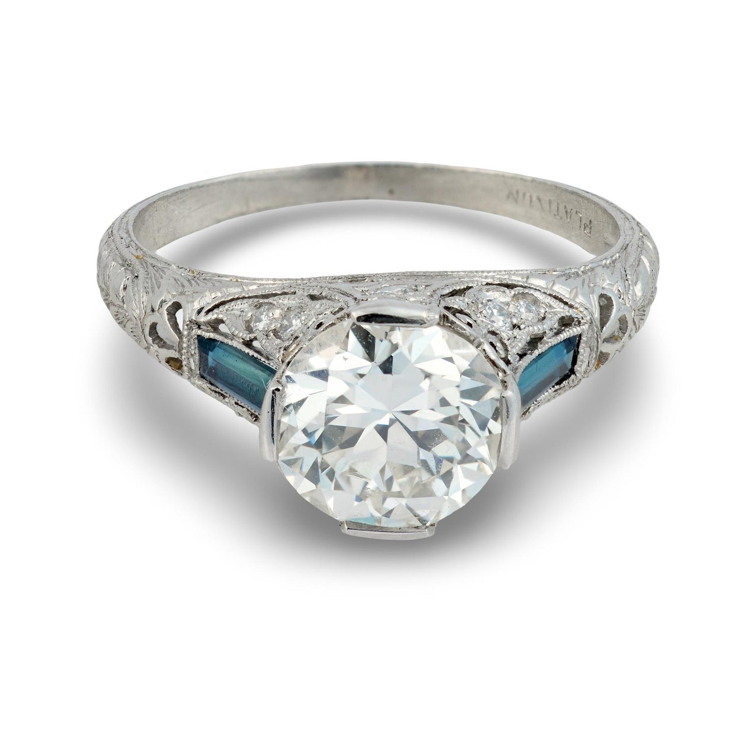 1.66ct Old European Cut Diamond Art Deco Ring — GIA Certified, Platinum