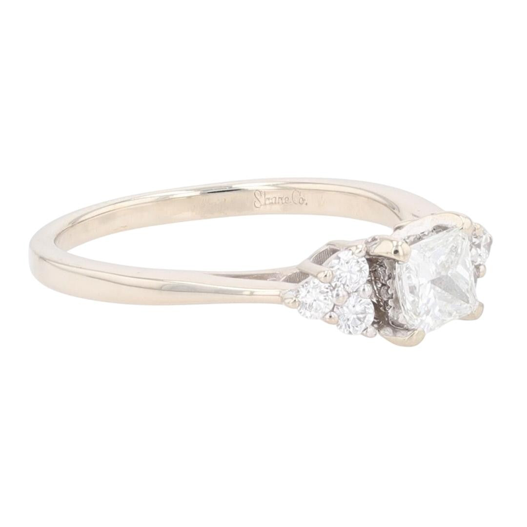 0.81ct Princess Diamond Solitaire with Accent Ring — GIA Certified, 14k Rose Gold