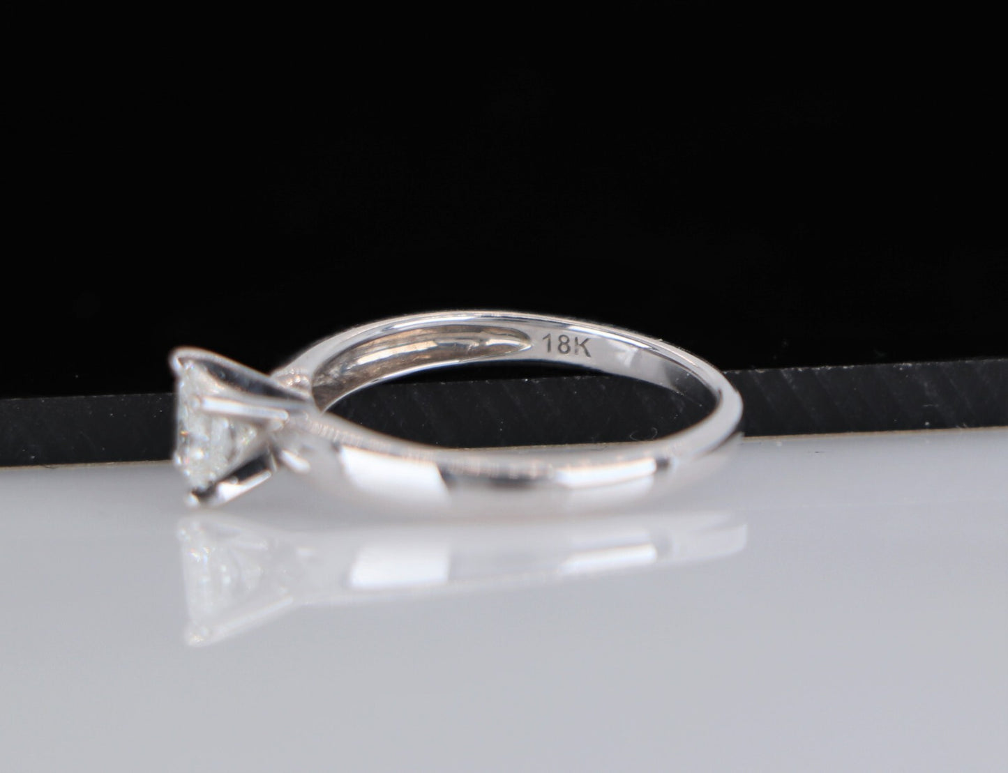 0.41ct Princess Cut Diamond Solitaire Ring — GIA Certified, 18k White Gold