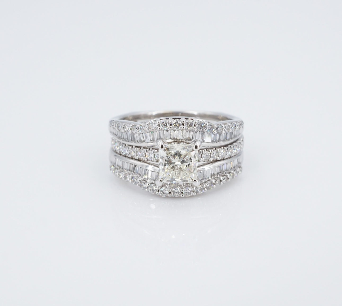 1.01ct Square Modified Brilliant Diamond Engagement Ring — GIA Certified, 14k White Gold