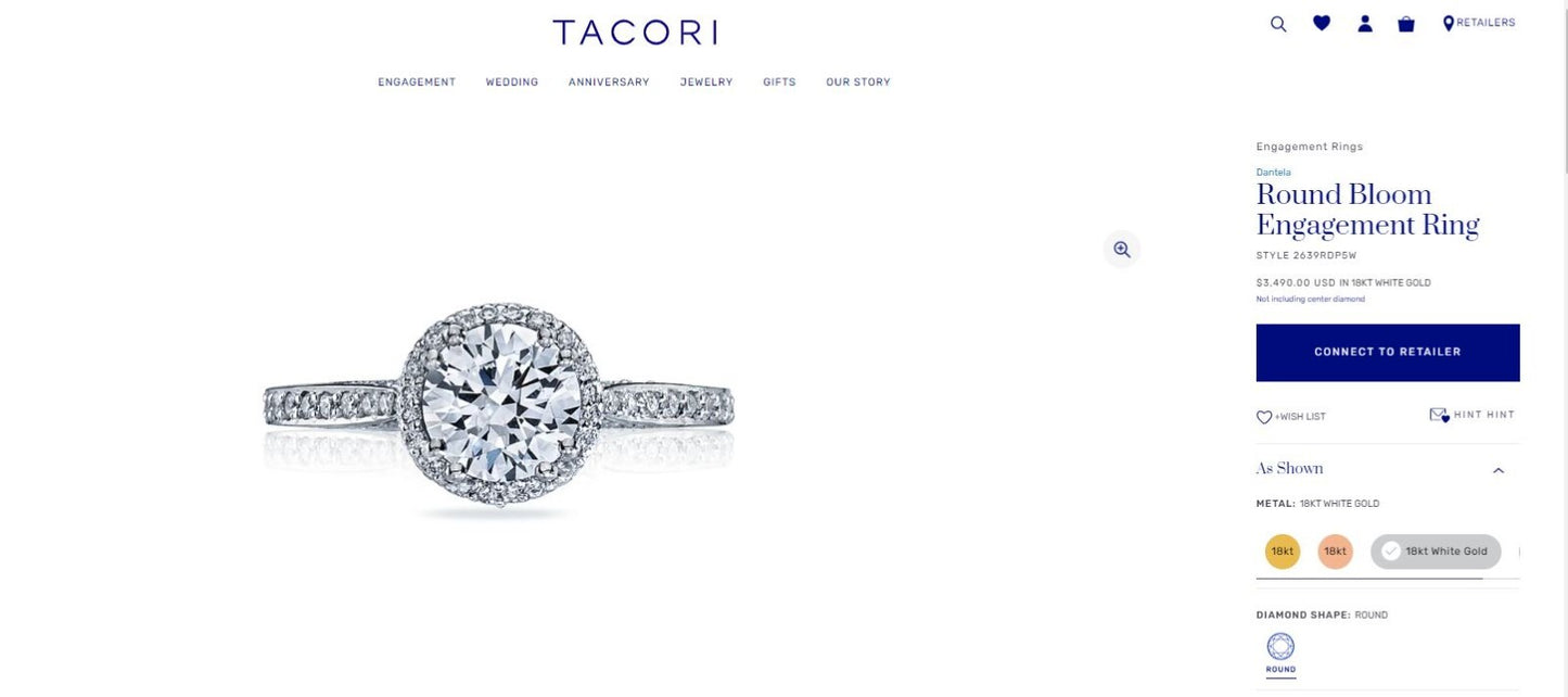 0.90ct Round Brilliant Diamond Engagement Ring — GIA Certified, 18k White Gold