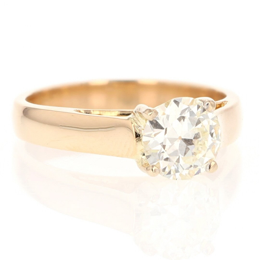 1.10ct Circular Brilliant Diamond Engagement Ring — GIA Certified, 18k Yellow Gold
