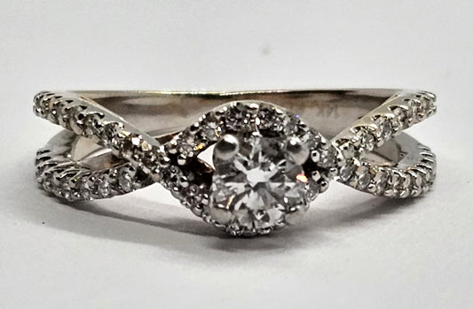 0.86ct Round Brilliant Hearts & Arrows Diamond Ring — GIA Certified, 14k Gold