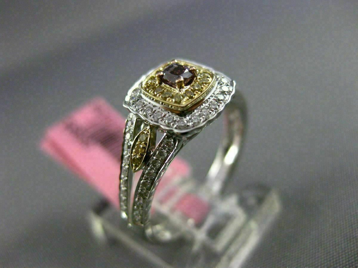 0.44ct Fancy Deep Pink-Purple Diamond 3D Square Halo Ring — GIA Certified, 18k Tri-Color Gold