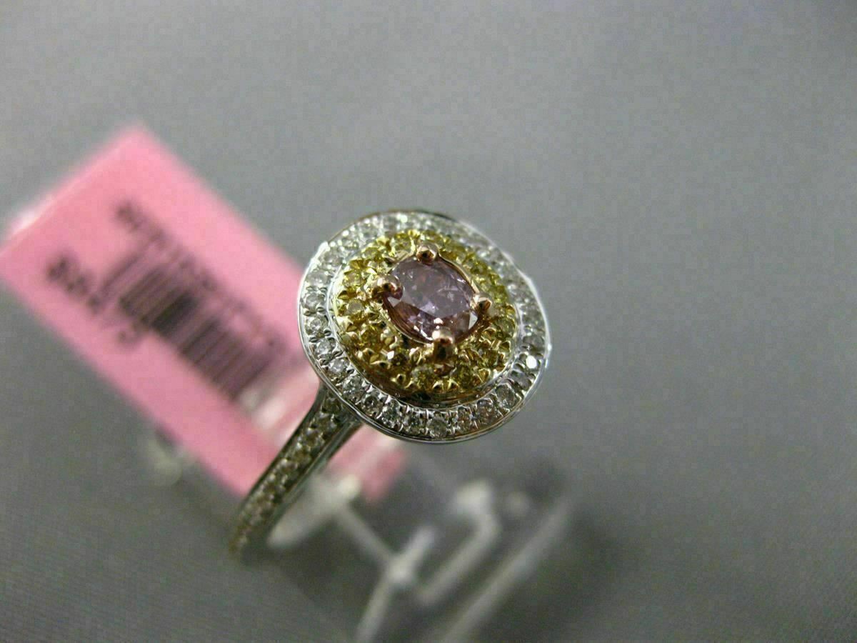 0.43ct Oval Diamond Double Halo Filigree Ring — GIA Certified, 18k Tri-Color Gold