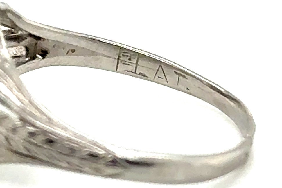0.58ct Round Brilliant Art Deco Diamond Ring — GIA Certified, Platinum