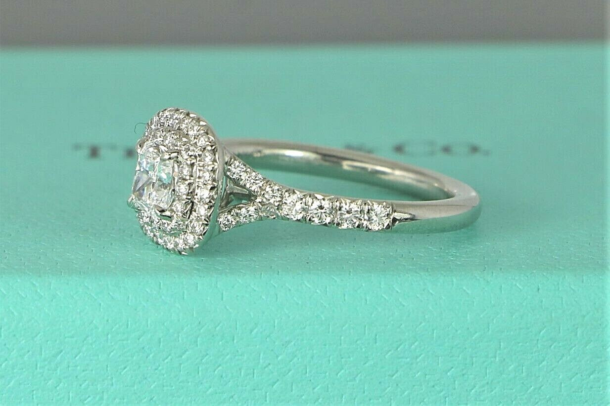 0.32ct Cushion Diamond Double Halo Engagement Ring — GIA Certified, Platinum