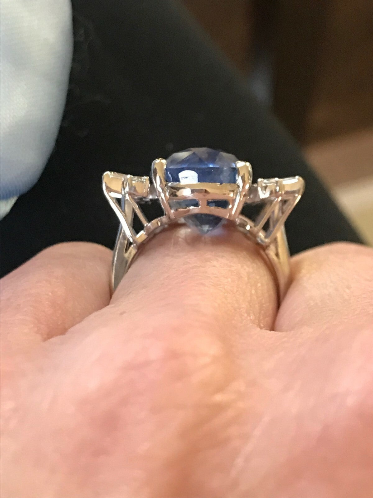 14.24ct Oval Natural Sapphire & Diamond Ring — GIA Certified, Platinum