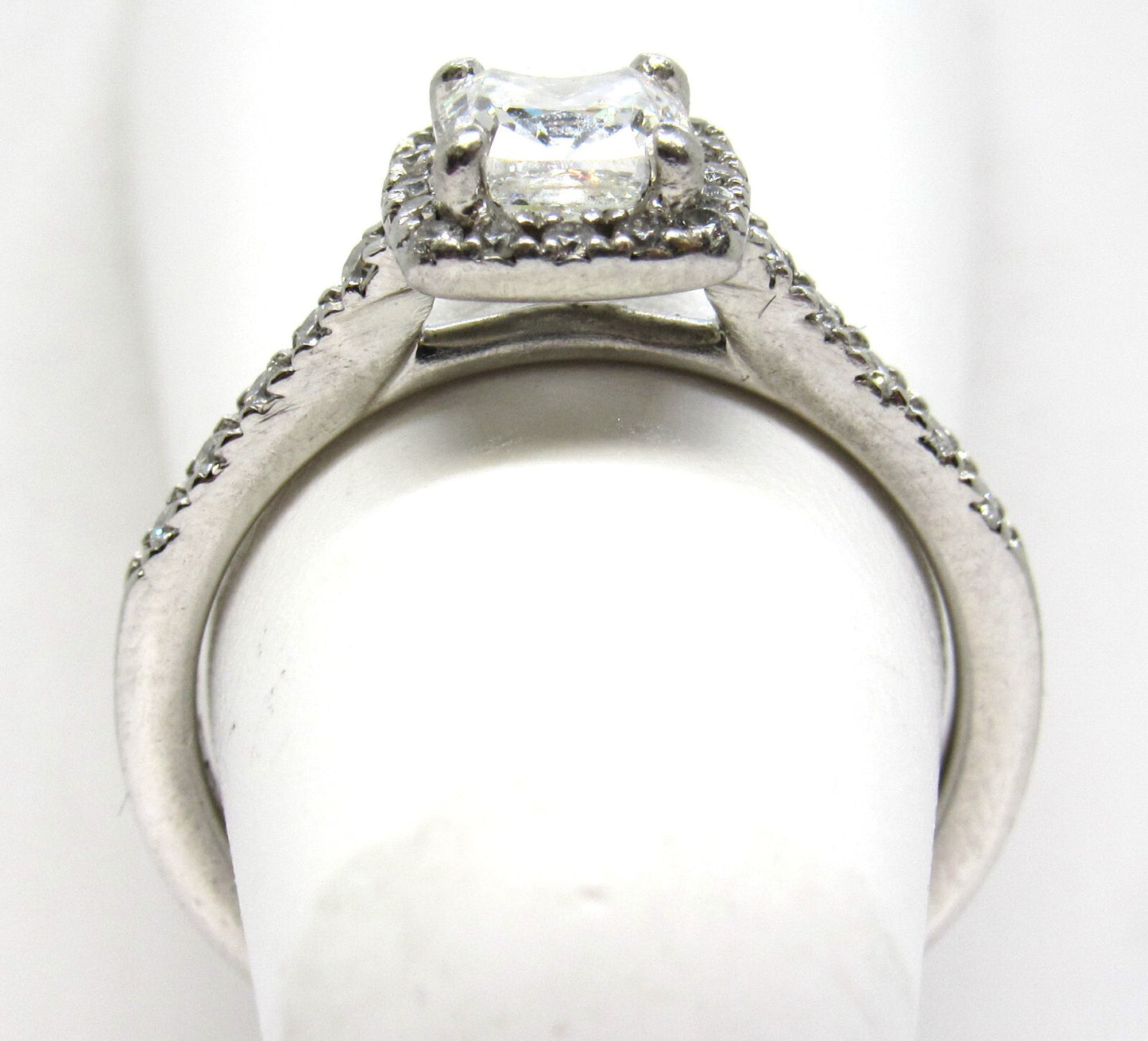 0.72ct Cushion Diamond Halo Engagement Ring — GIA Certified, Platinum