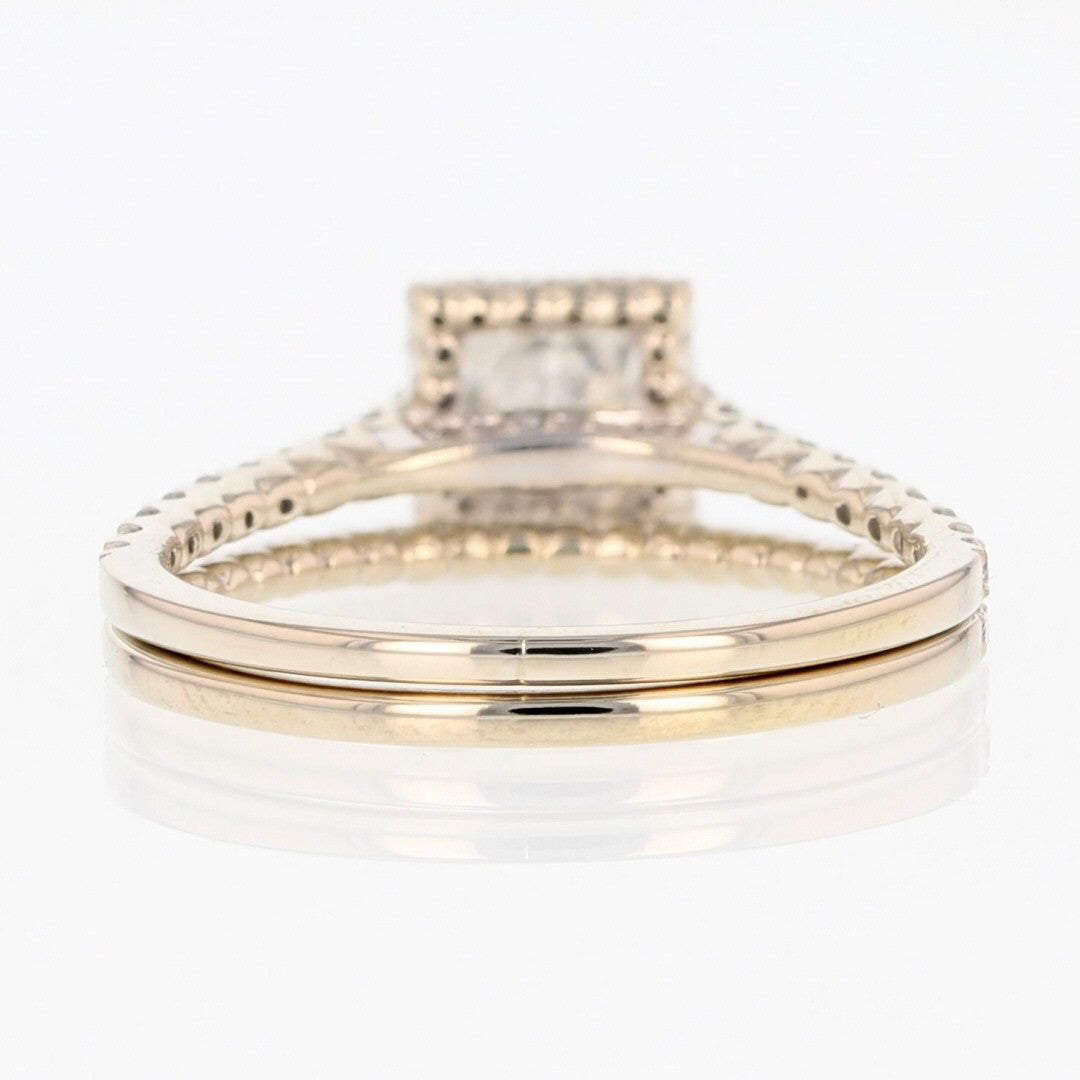 1.36ct Princess Diamond Halo Wedding Set — GIA Certified, 14k White Gold