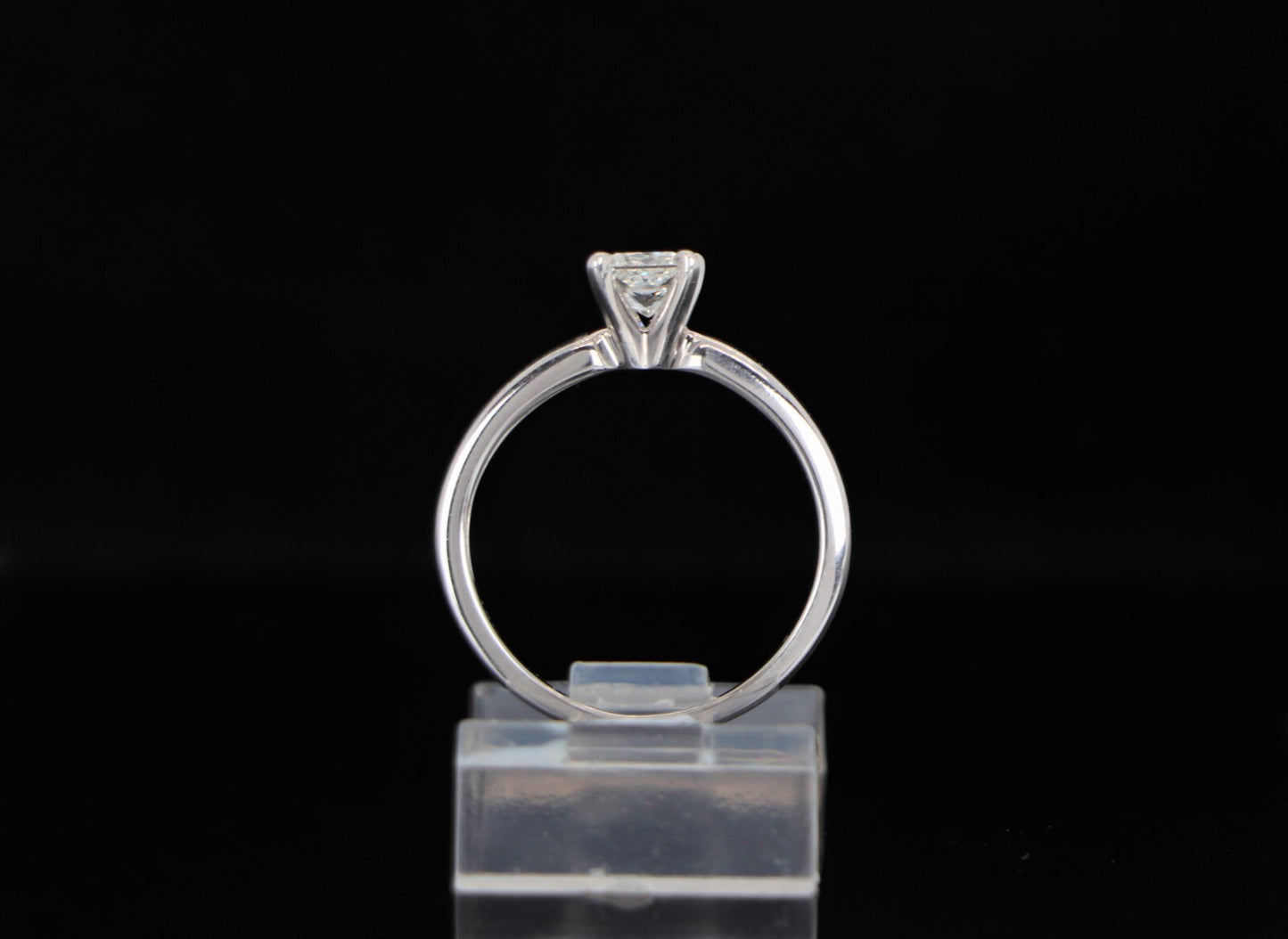 0.41ct Princess Cut Diamond Solitaire Ring — GIA Certified, 18k White Gold
