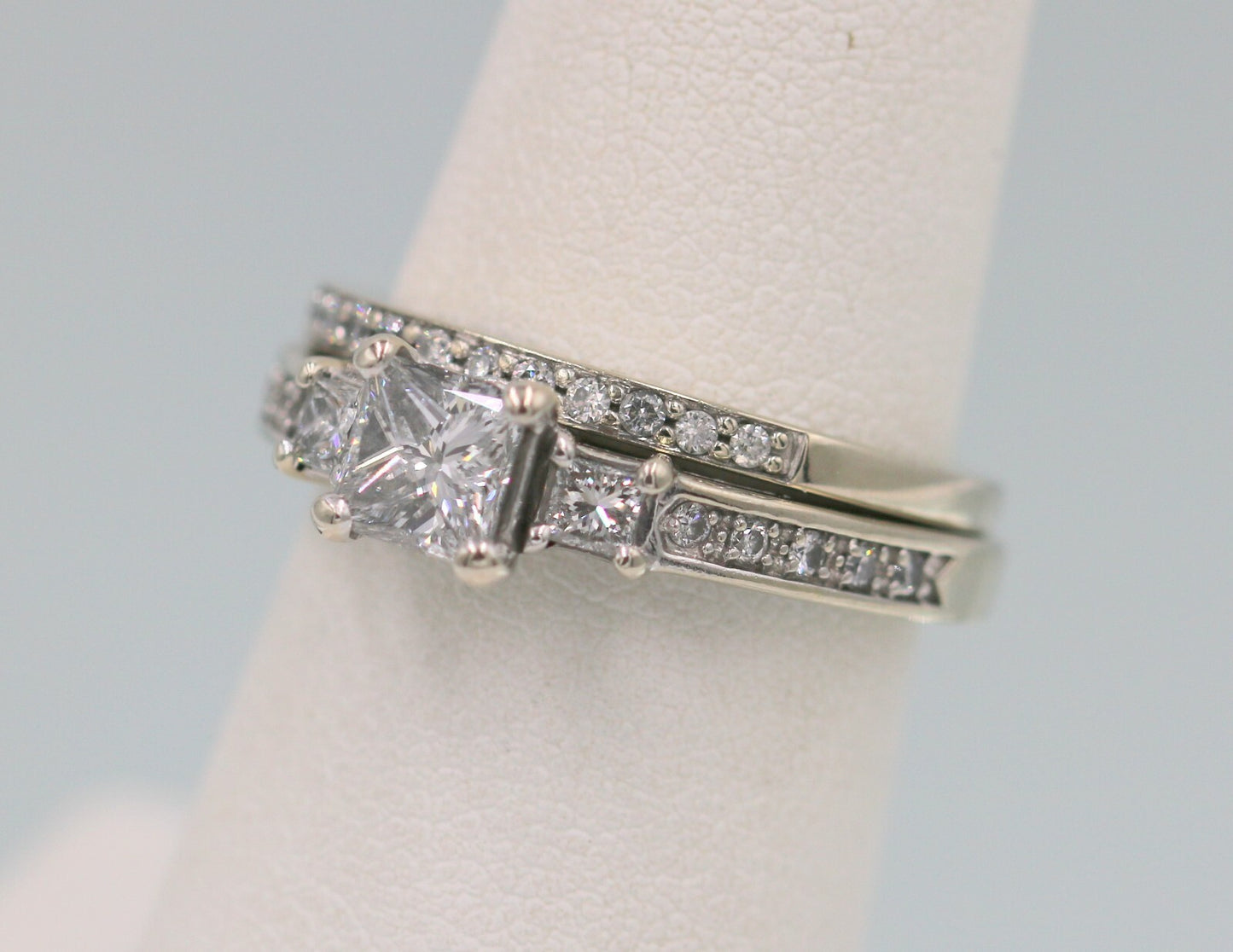 0.74ct Square Modified Brilliant Diamond Engagement Ring — GIA Certified, 14k White Gold