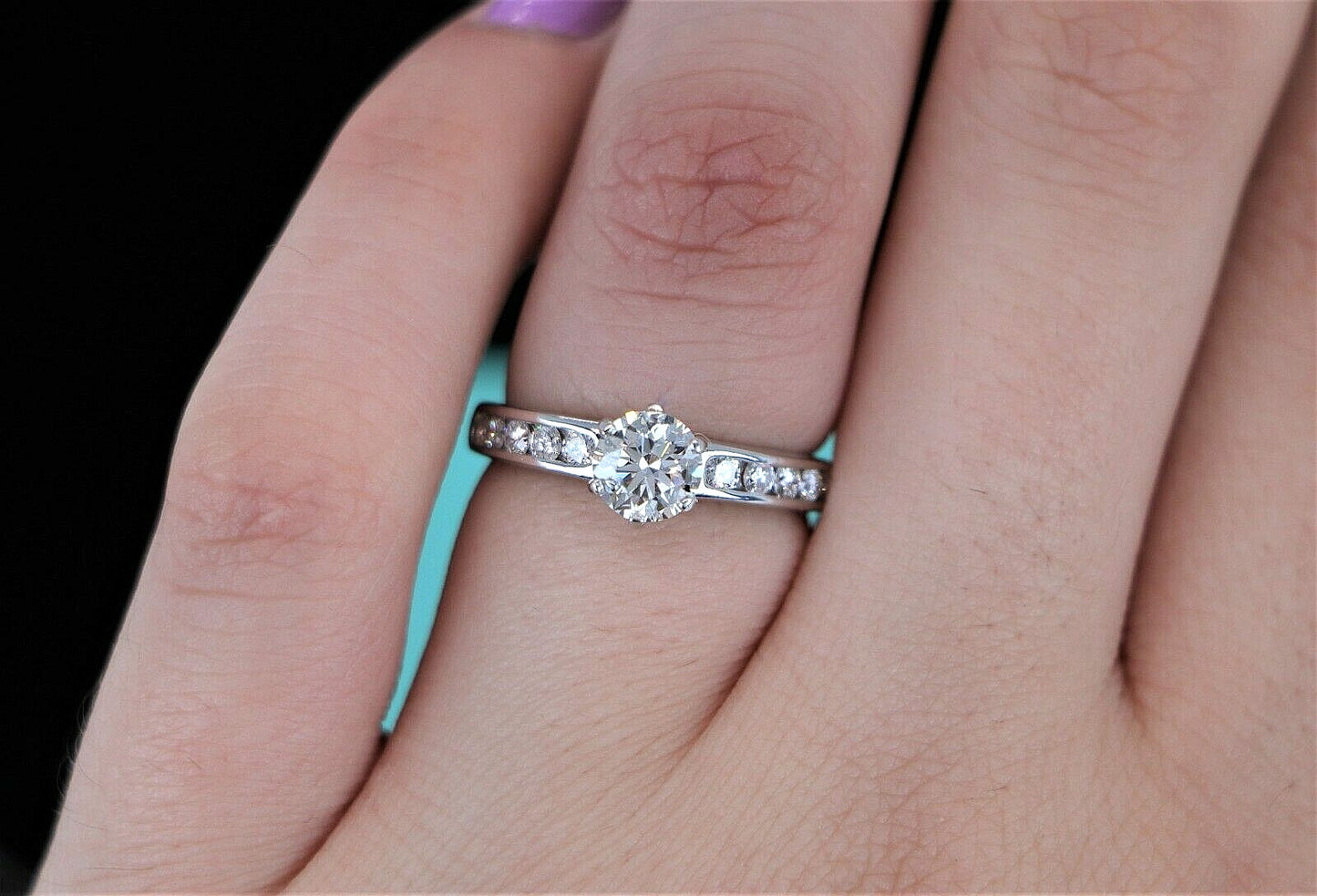 0.79ct Round Brilliant Diamond Channel Set Ring — GIA Certified, Platinum