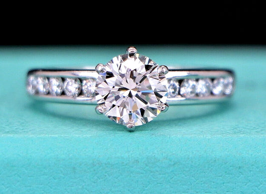 1.24ct Round Brilliant Diamond Channel Engagement Ring — GIA Certified, Platinum