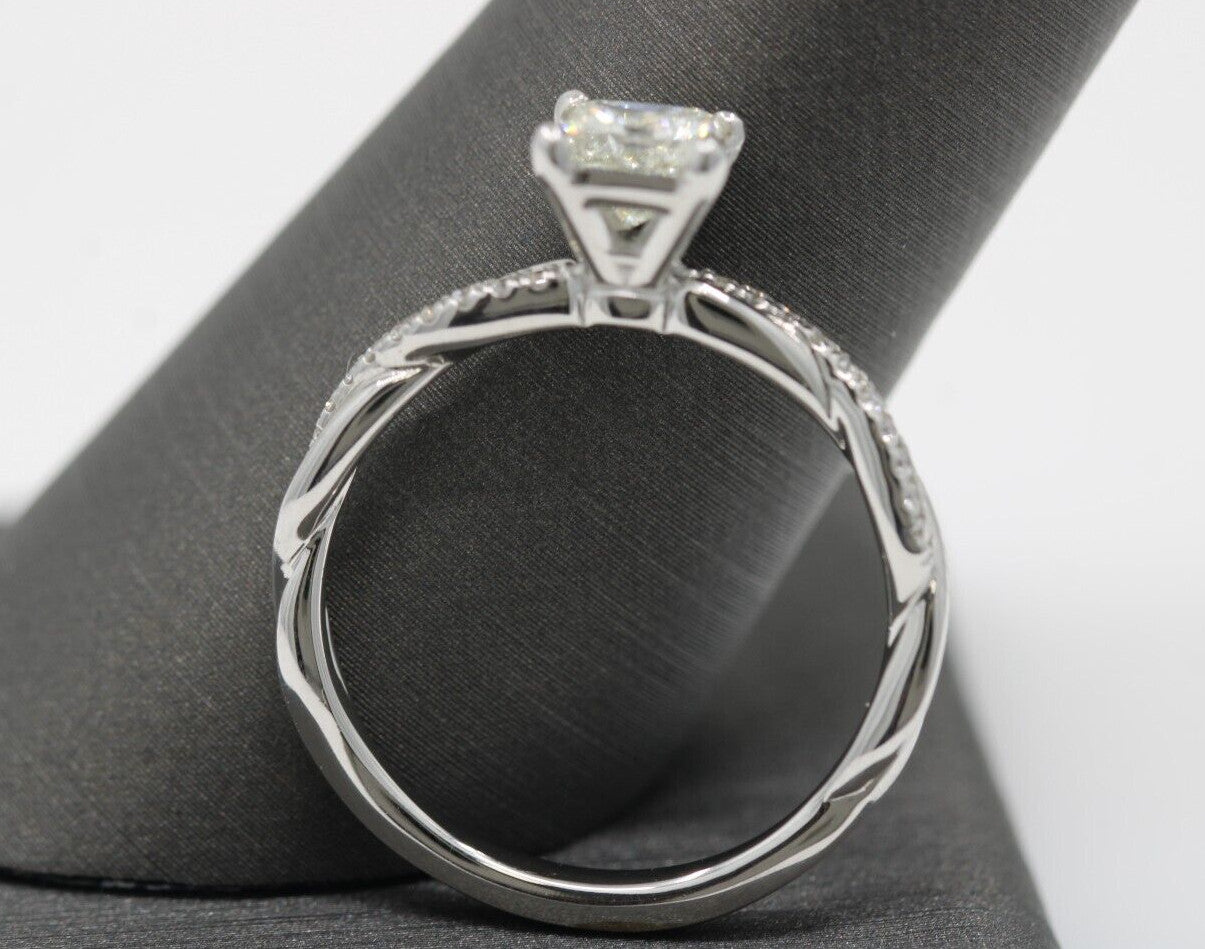 0.80ct Princess Cut Diamond Solitaire Ring — GIA Certified, 14k White Gold