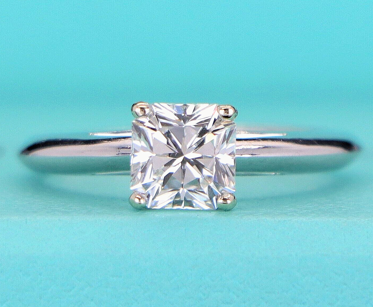 1.23ct Cut-Cornered Square Diamond Engagement Ring — GIA Certified, Platinum