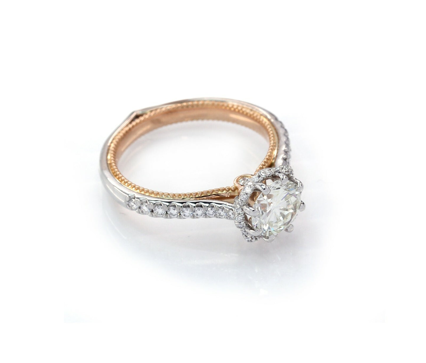 1.43ct Round Brilliant Diamond Engagement Ring — GIA Certified, 18K Rose & White Gold