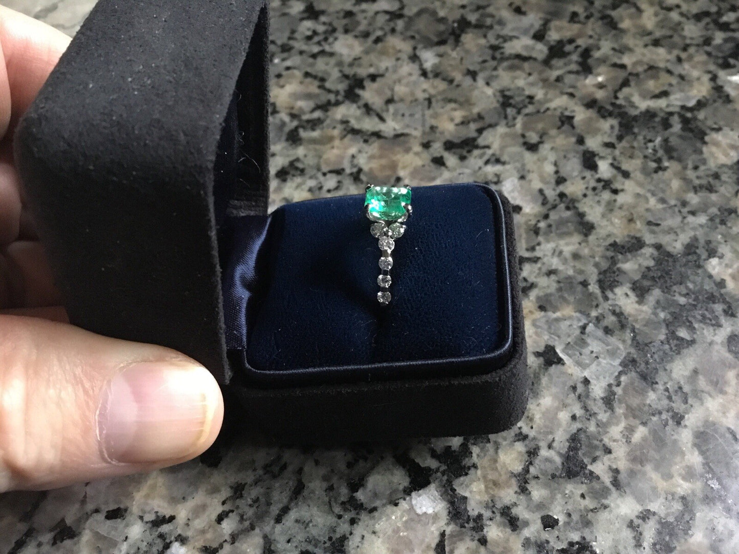 1.35ct Octagonal Emerald Diamond Ring — GIA Certified, 14k White Gold
