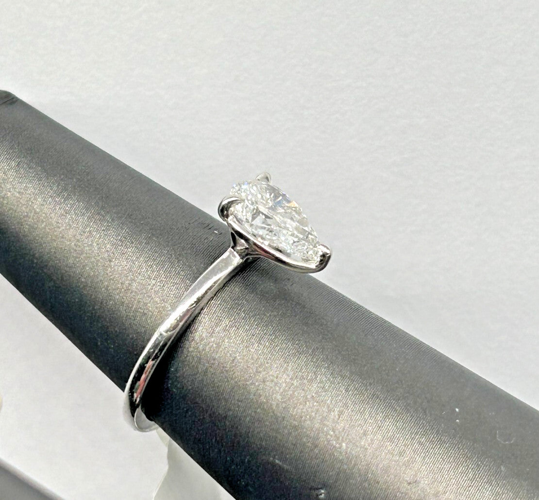 1.29ct Pear Brilliant Diamond Solitaire Ring — GIA Certified, Platinum