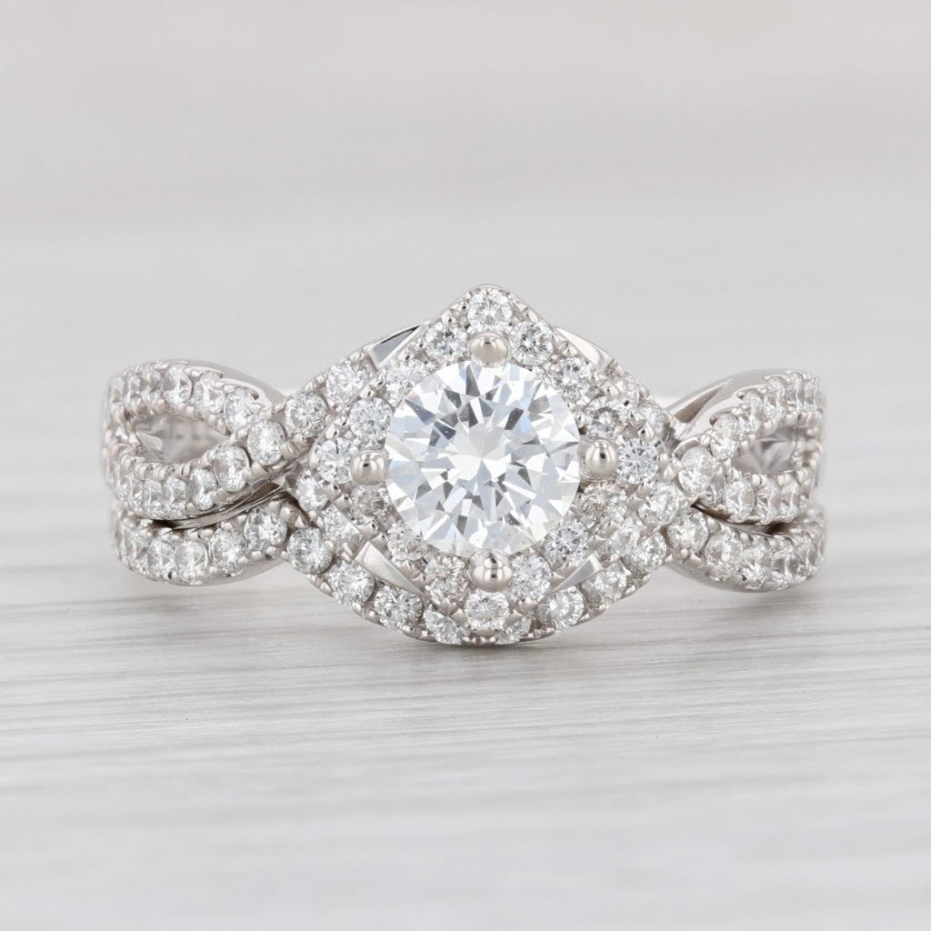 0.70ct Round Brilliant Diamond Halo Engagement Ring — GIA Certified, 14k Gold