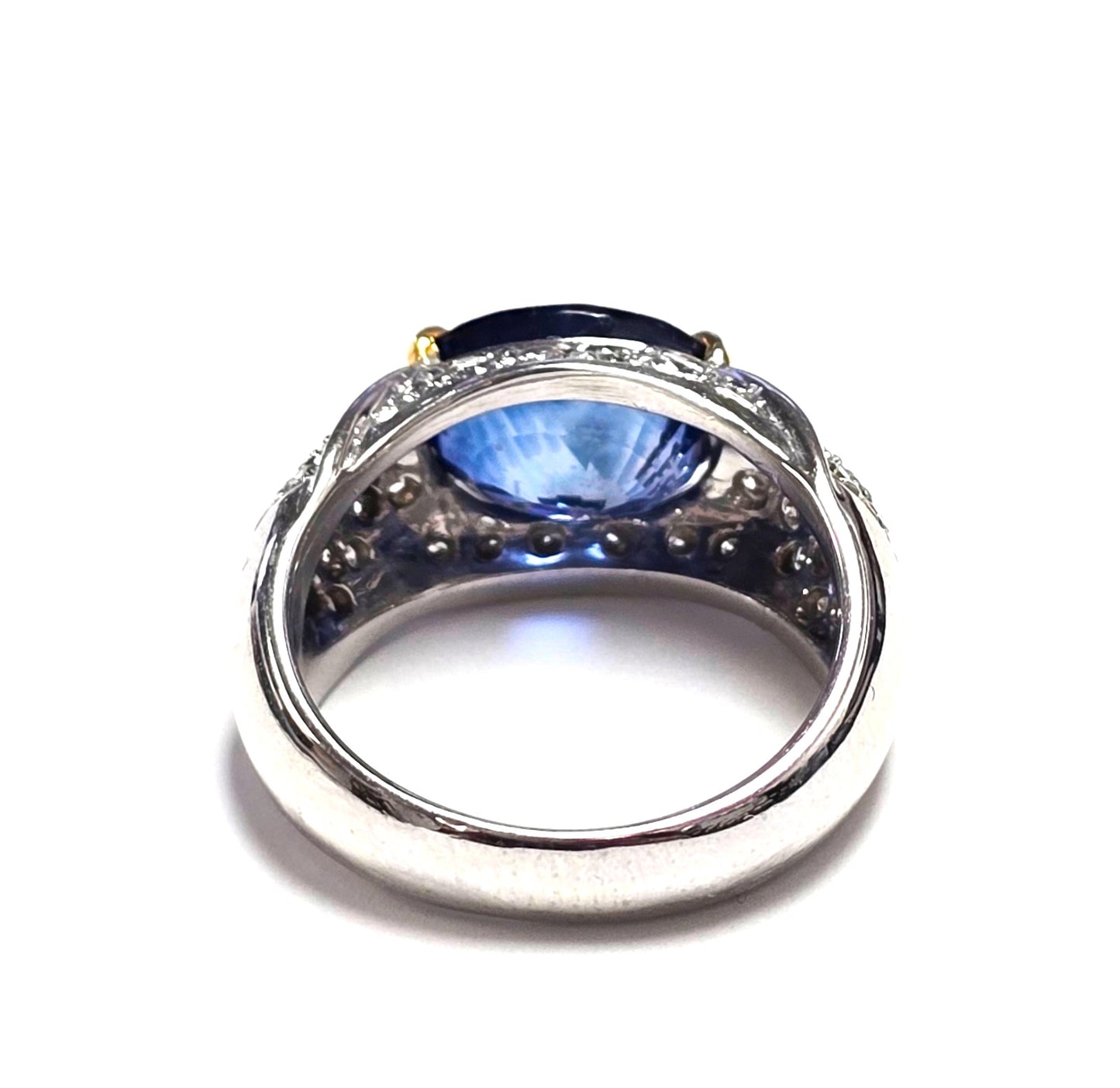 4.25ct Oval Sapphire & Diamond Ring — GIA Certified, 18k White Gold