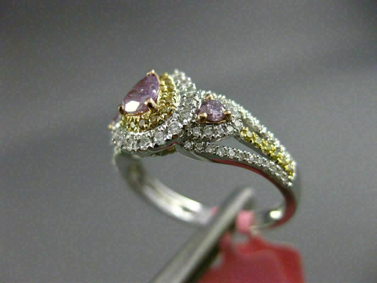 0.79ct Pear Diamond Halo Engagement Ring — GIA Certified, 18k Tri-Color Gold