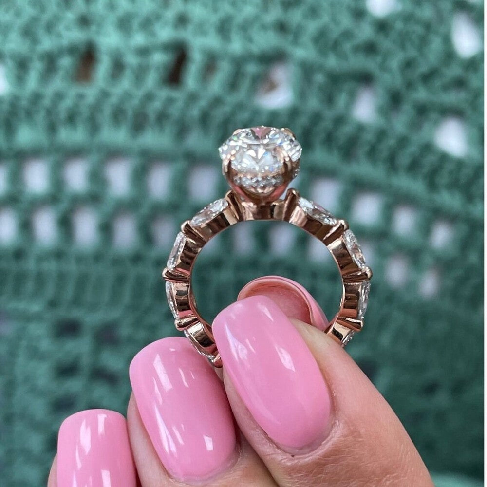 3.10ct Oval Sapphire Diamond Cluster Ring — GIA Certified, 14k White Gold