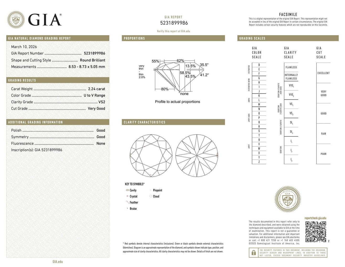 2.24ct Round Brilliant Diamond Solitaire Ring — GIA Certified, 14k Yellow Gold
