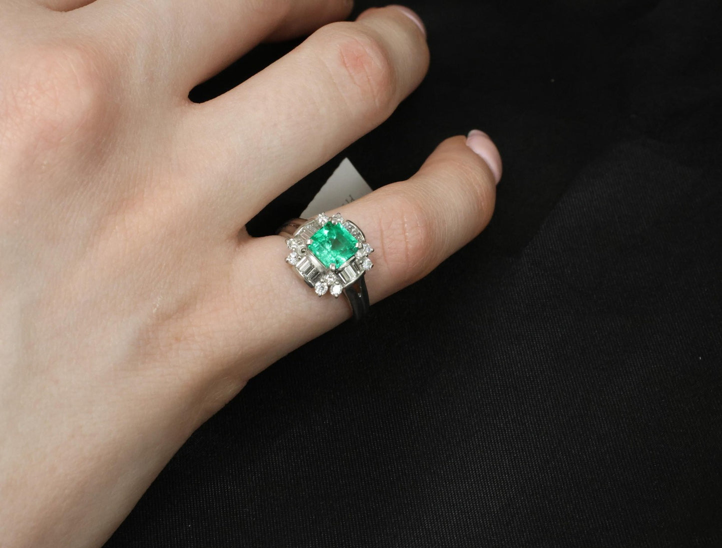 1.22ct Emerald Cut Colombian Emerald & 0.63ct Diamond Ring — GIA Certified, Platinum