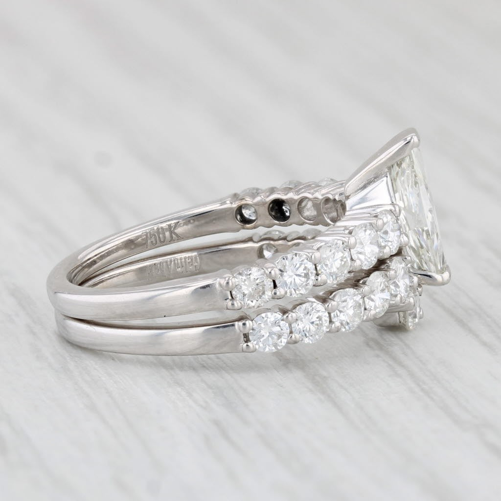 0.75ct Modified Hexagonal Mixed Cut Diamond Bridal Set — GIA Certified, 18k White Gold
