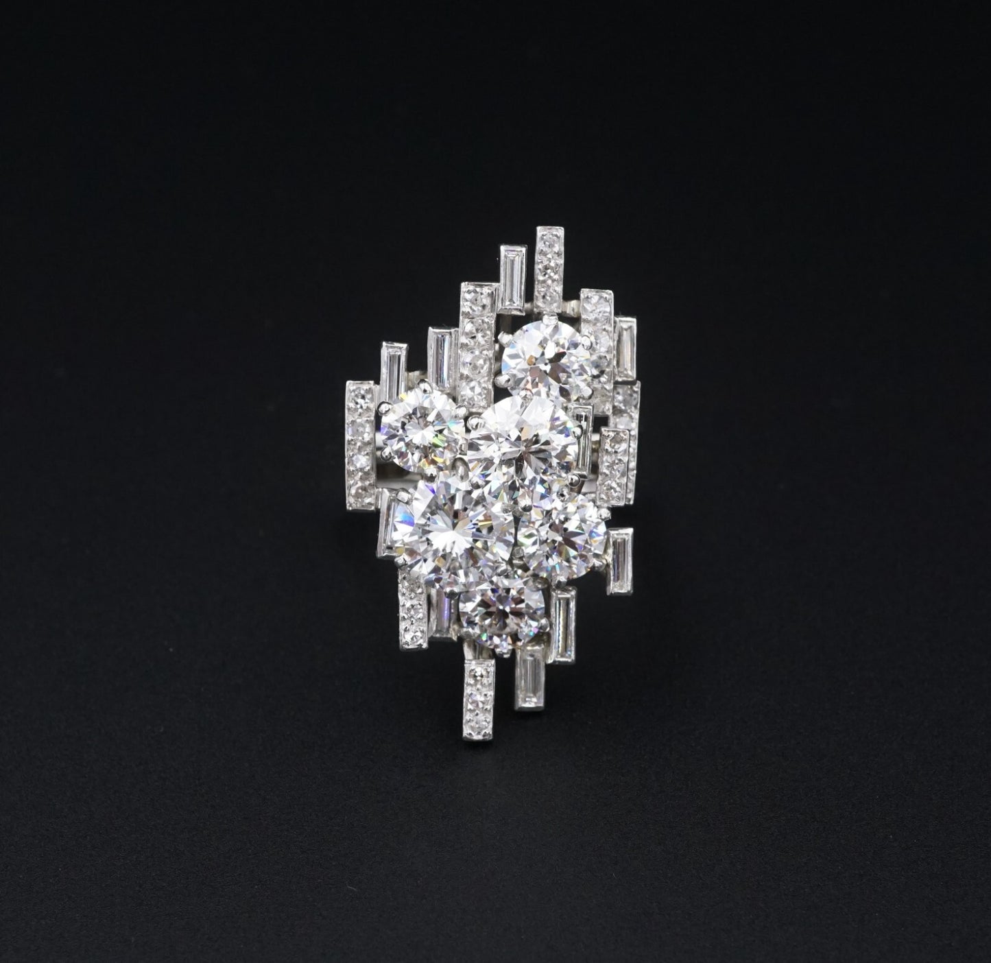 2.11ct Round Brilliant Diamond Cluster Ring — GIA Certified, Platinum