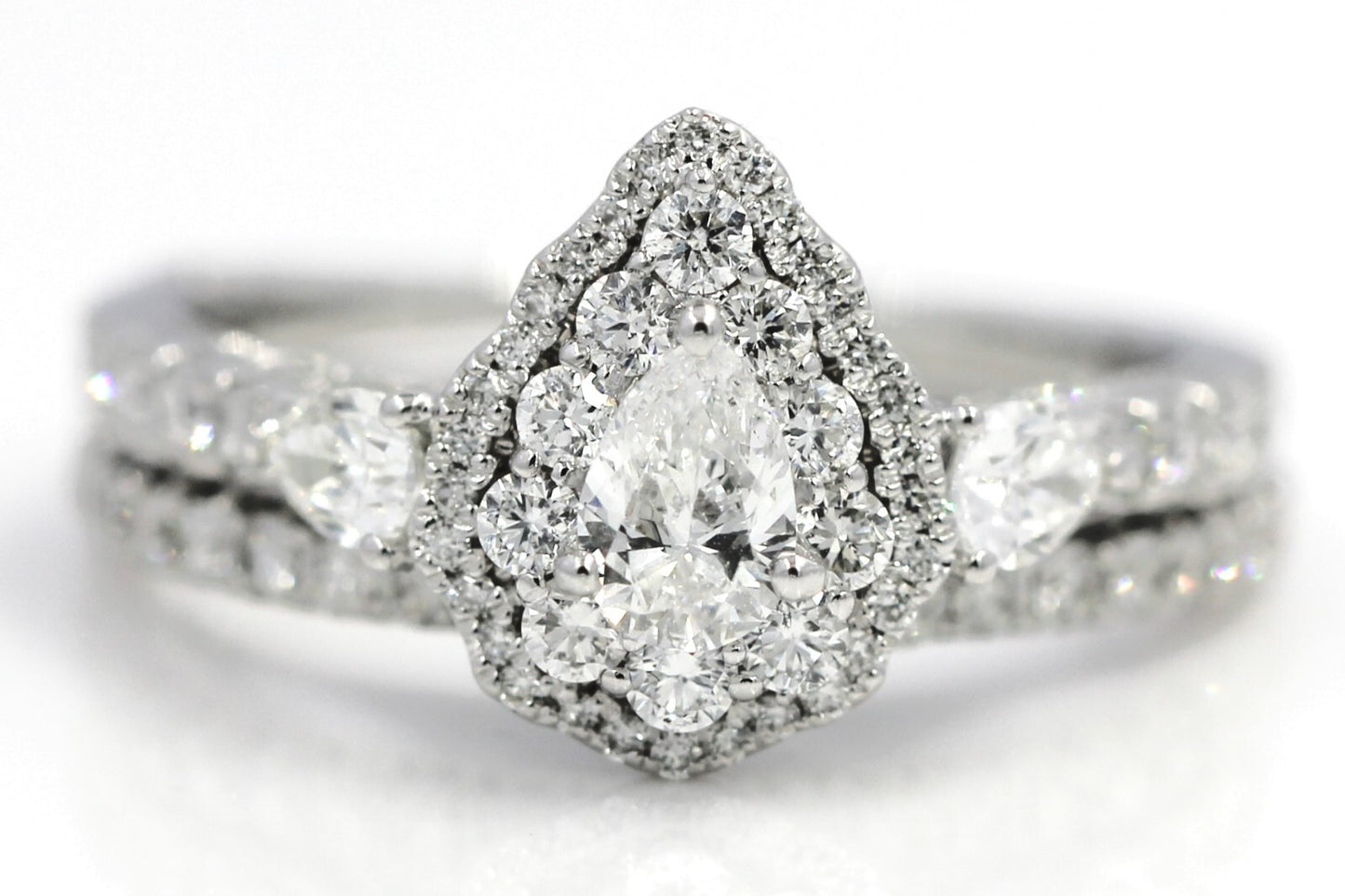 0.30ct Pear Brilliant Diamond Engagement Ring — GIA Certified, 18k White Gold