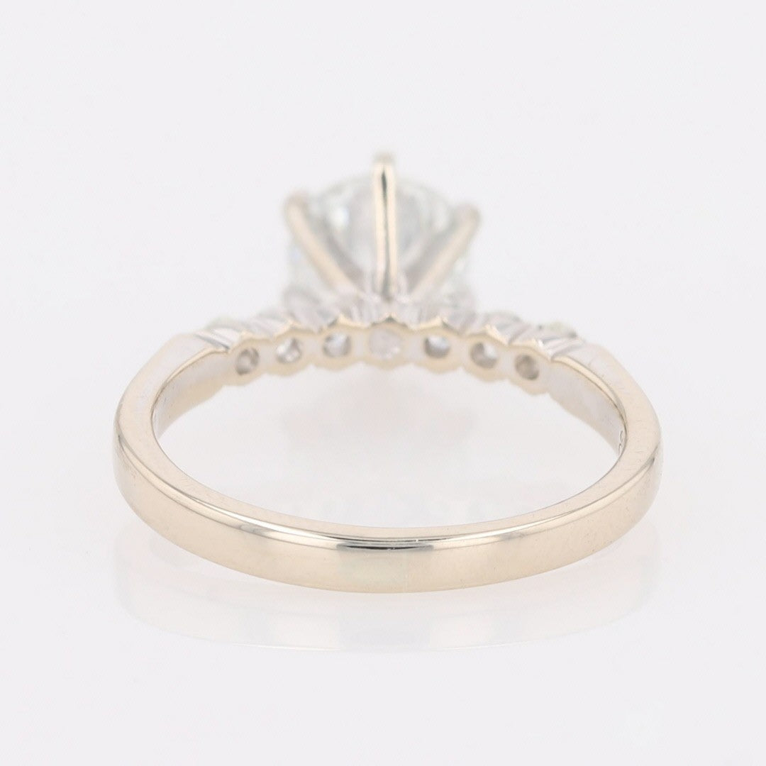 1.10ct Round Brilliant Diamond Solitaire with Accents Ring — GIA Certified, 14k White Gold