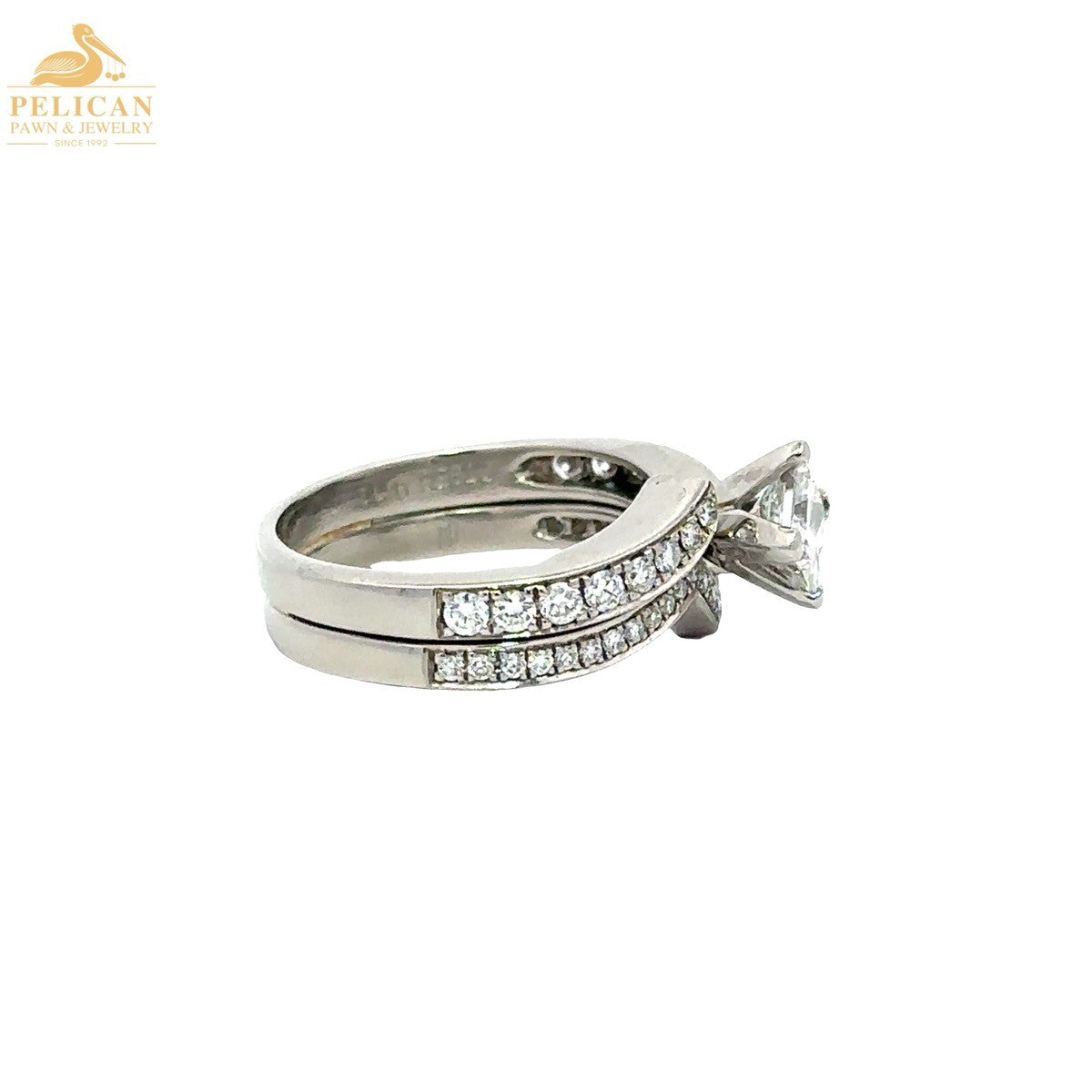 0.70ct Square Modified Brilliant Diamond Bypass Ring — GIA Certified, Platinum