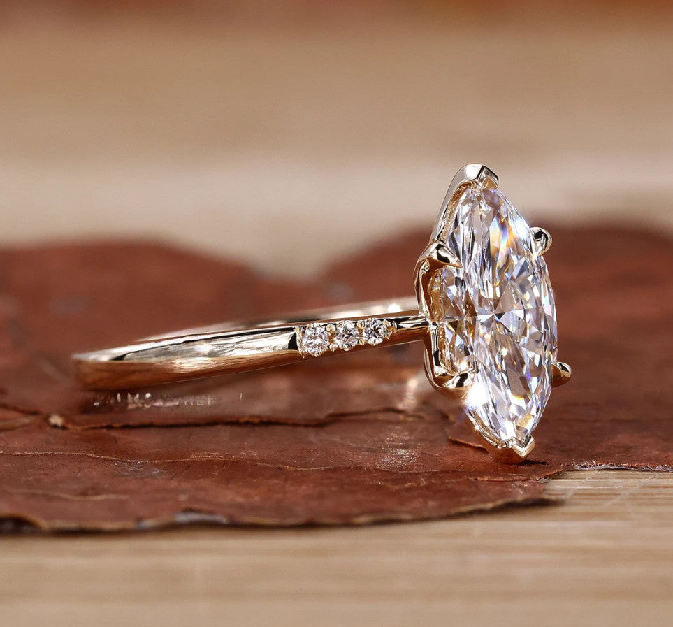 1.30ct Marquise Diamond Solitaire Ring — GIA Certified, 14k White Gold